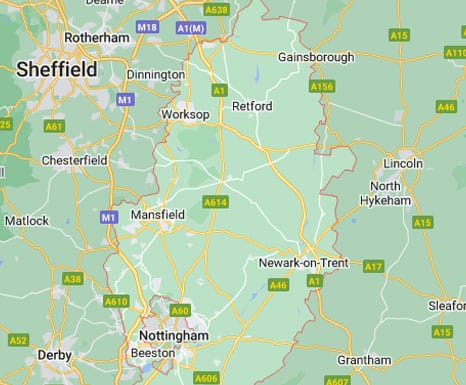 nottinghamshire-area-map