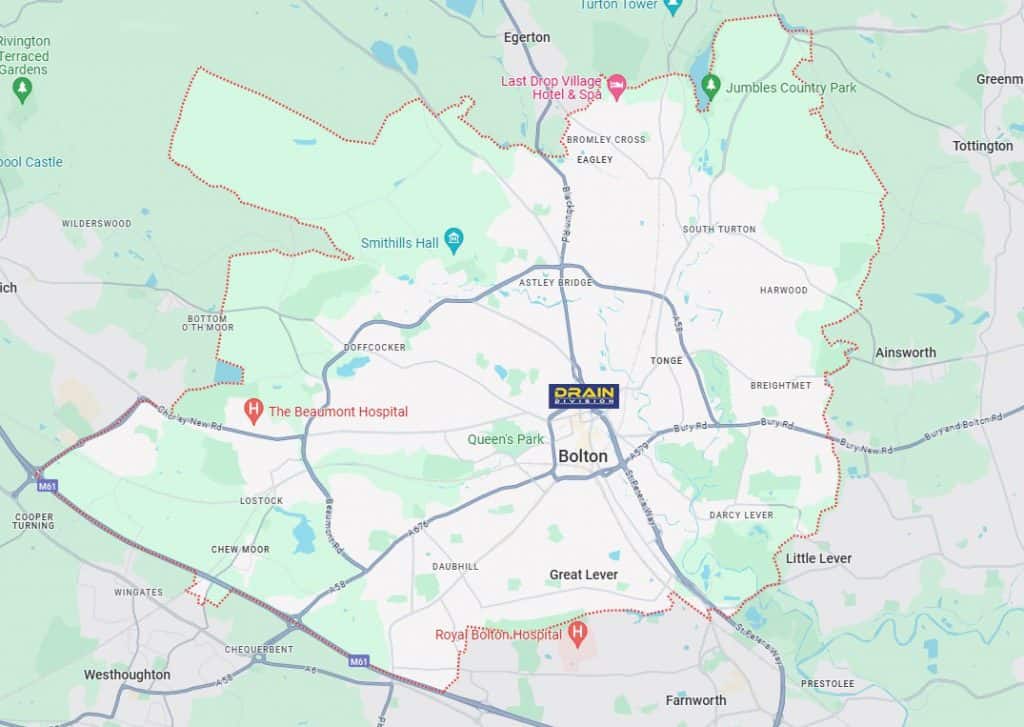 Bolton Drain Clearance Areas
