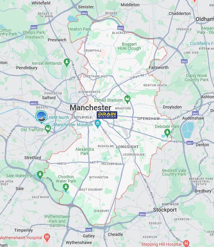 Manchester Drain Clearance Areas